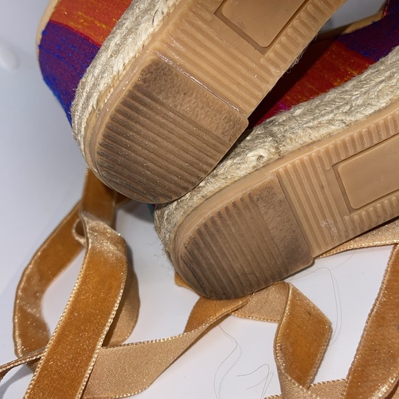 Carmen Saiz 9 made in Spain Euro 40 wedge Silk shoe leather Velvet ankle ribbon - Picture 16 of 16